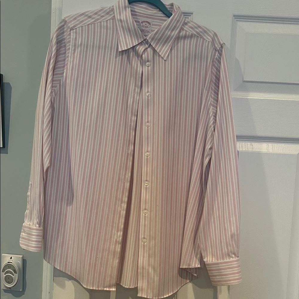 Brooks Brothers Pink Striped Women's Button Down Shirt